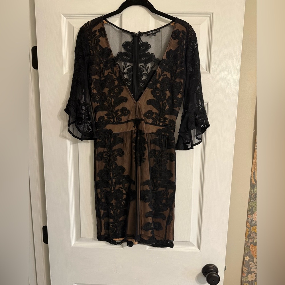 For Love And Lemons Black and Brown Backless Dress